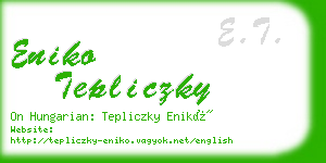 eniko tepliczky business card